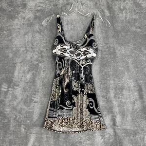 Y2K Babydoll Top Womens S Euro France Snakeskin‎ Print Party Girl